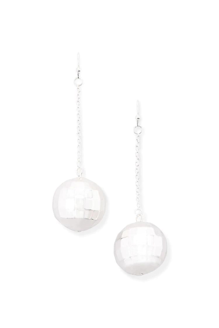Wholesale Alloy Metal Texture Disco Ball Earrings